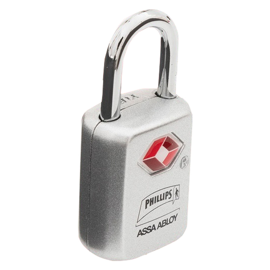 CANDADO PHILLIPS C/LLAVE TSA PLATA