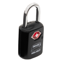 [MX6574] CANDADO PHILLIPS C/LLAVE TSA NEGRO